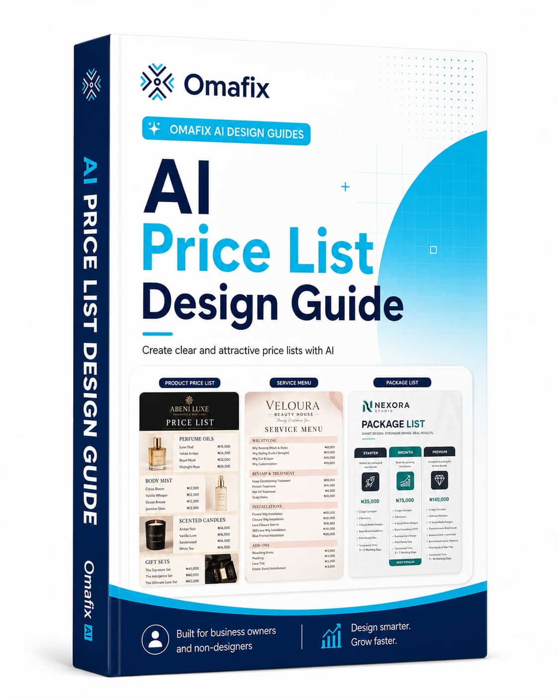 AI Price List Design Guide ebook mockup