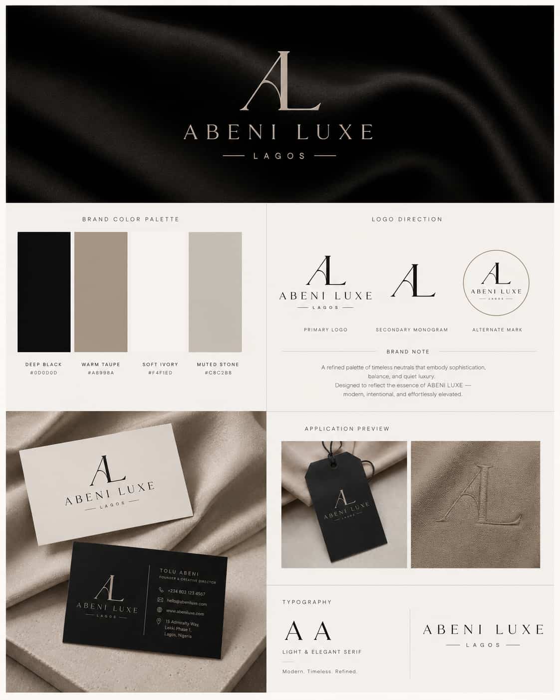 Luxury brand identity sample