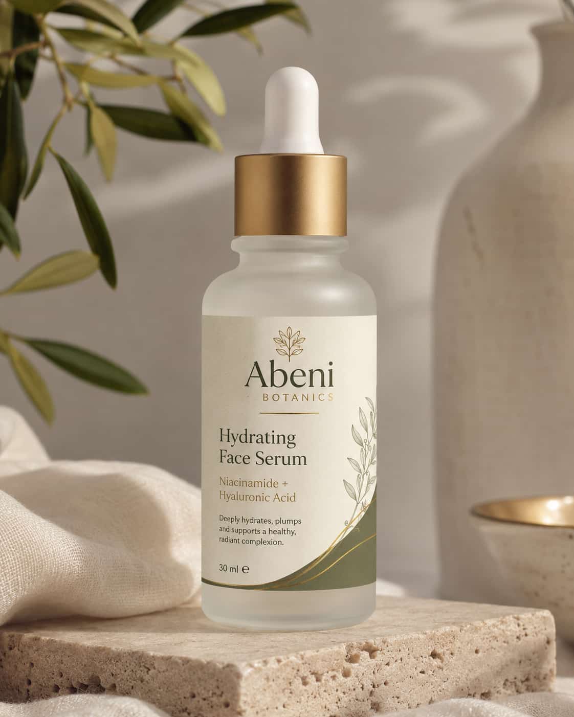 Skincare bottle label sample