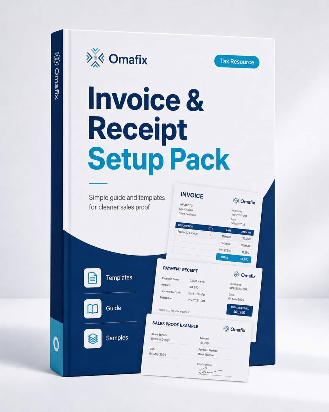 Invoice & Receipt Setup Pack guide mockup